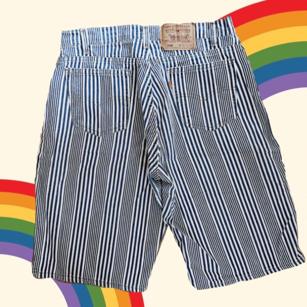 Vintage Orange Tab Levi’s Striped Shorts